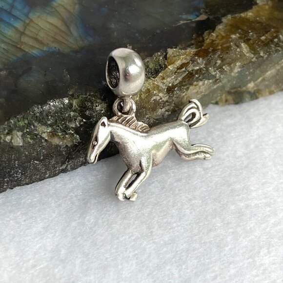 Sterling Silver 925 IBB THAI Running Horse Slide Dangle Charm Equestrian Charm - Picture 6 of 16
